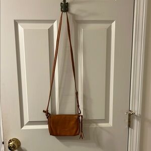 Leather Crossbody Bag in Tan